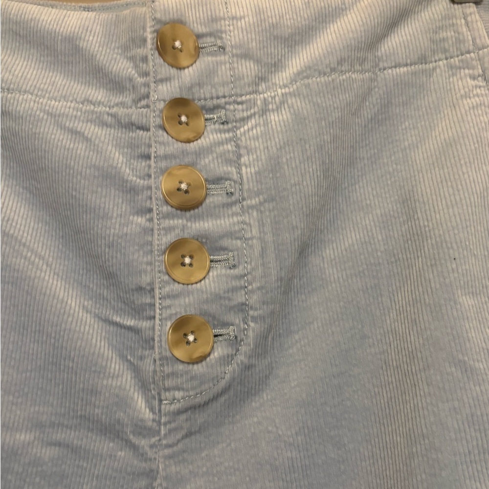 EUC - Baby Blue Corduroy Type Cropped Pants - Picture 2 of 7